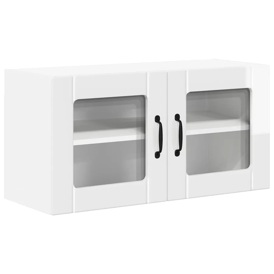 Cabinet en verre mural LUCCA Blanc brillant 80 x 31 x 40 cm - 2