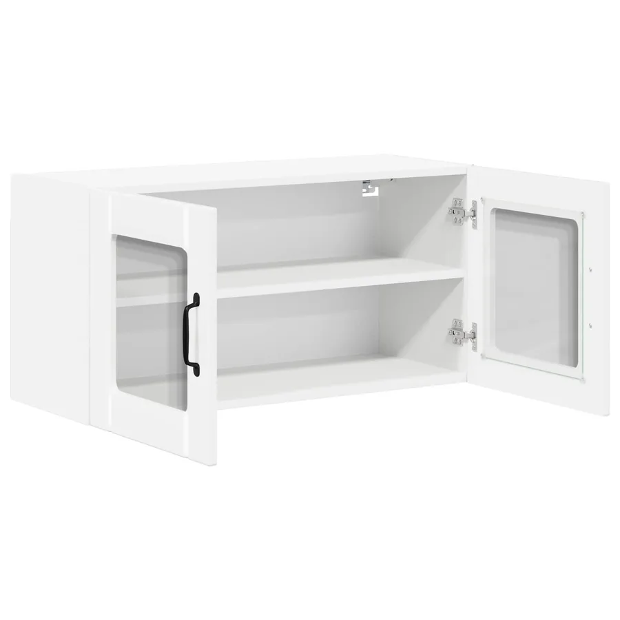 Cabinet en verre mural LUCCA Blanc brillant 80 x 31 x 40 cm - 5