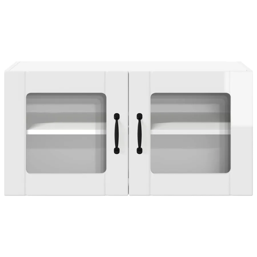 Cabinet en verre mural LUCCA Blanc brillant 80 x 31 x 40 cm - 6