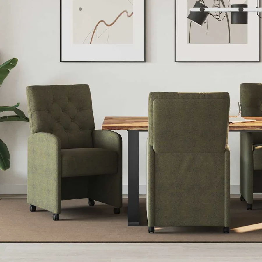 Chaises de Salle à Manger avec Roues 2 pcs Vert armée
