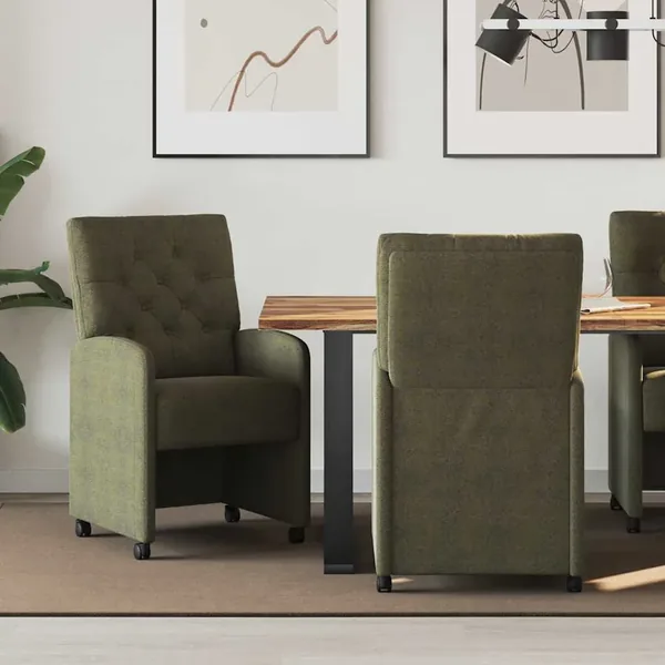 Chaises de Salle à Manger avec Roues 2 pcs Vert armée