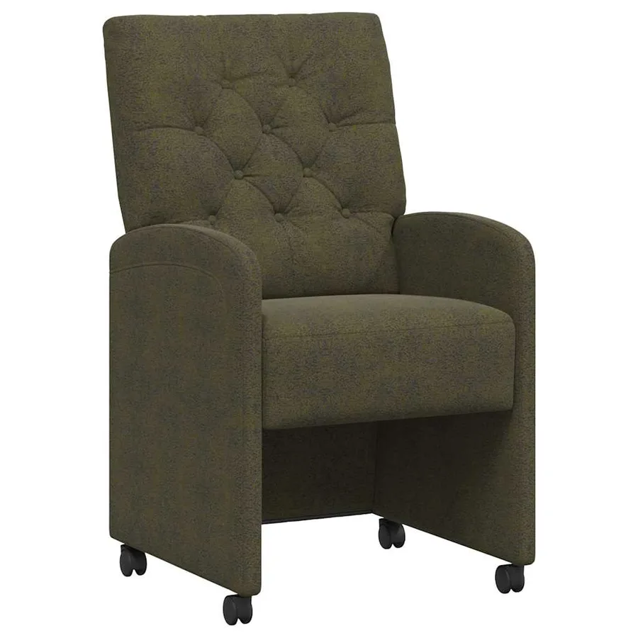 Chaises de Salle à Manger avec Roues 2 pcs Vert armée - 2