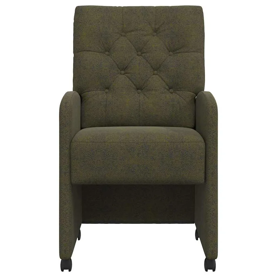 Chaises de Salle à Manger avec Roues 2 pcs Vert armée - 4