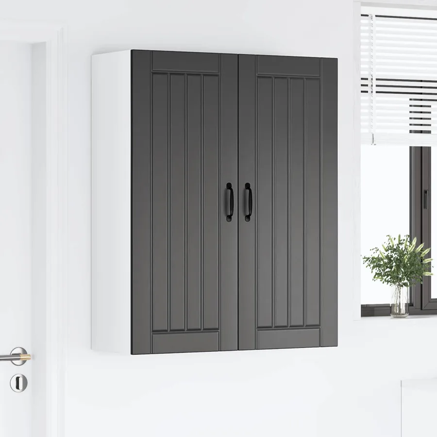 Meuble mural LUCCA Noir 80 x 31 x 100 cm Bois d'ingénierie - 4