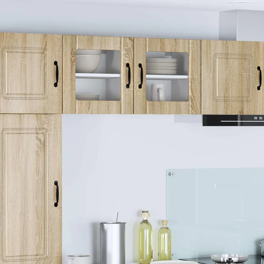 Cabinet en verre mural LUCCA 2 pcs Chêne Sonoma 40 x 31 x 40 cm