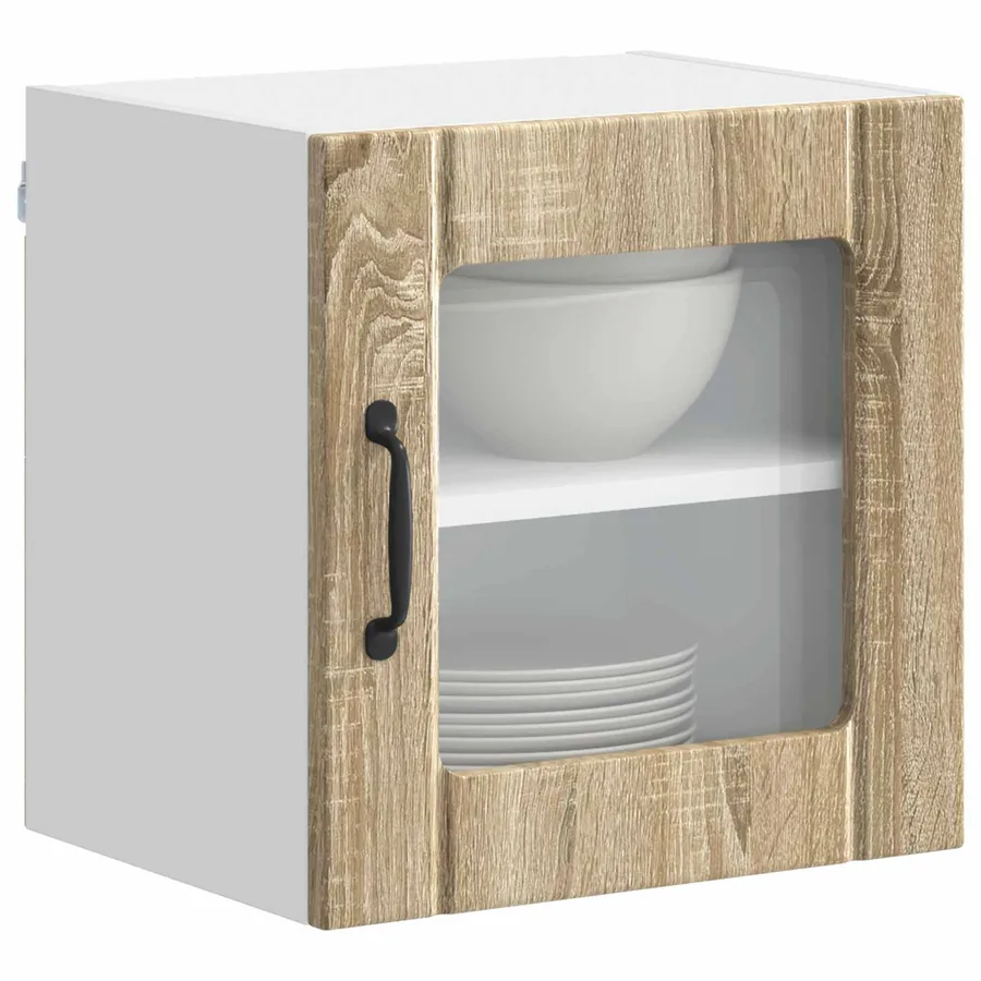 Cabinet en verre mural LUCCA 2 pcs Chêne Sonoma 40 x 31 x 40 cm - 3
