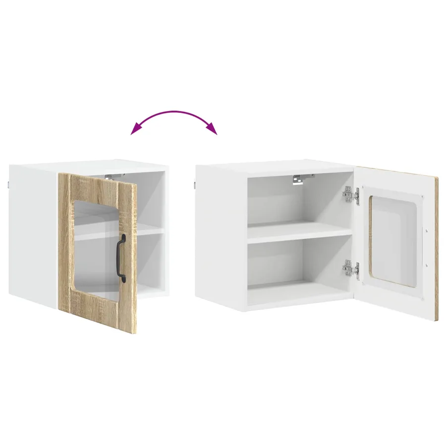 Cabinet en verre mural LUCCA 2 pcs Chêne Sonoma 40 x 31 x 40 cm - 9