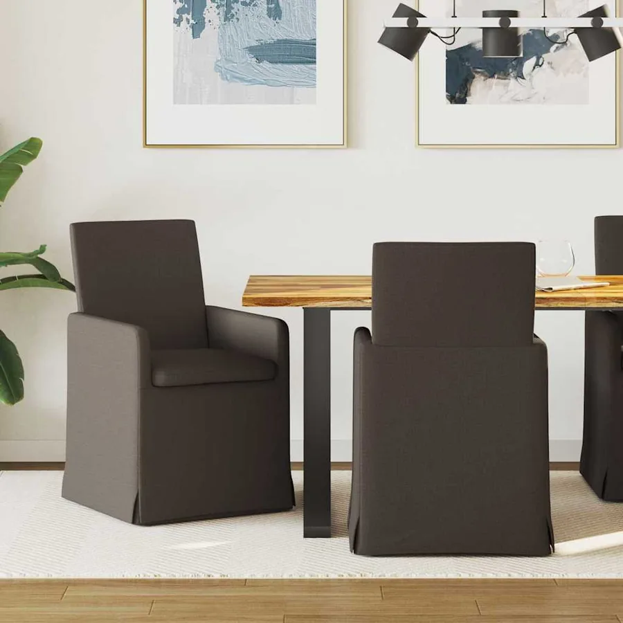 Chaises de salle à manger 2 pcs Gris foncé 57 x 67 x 95 cm Lin