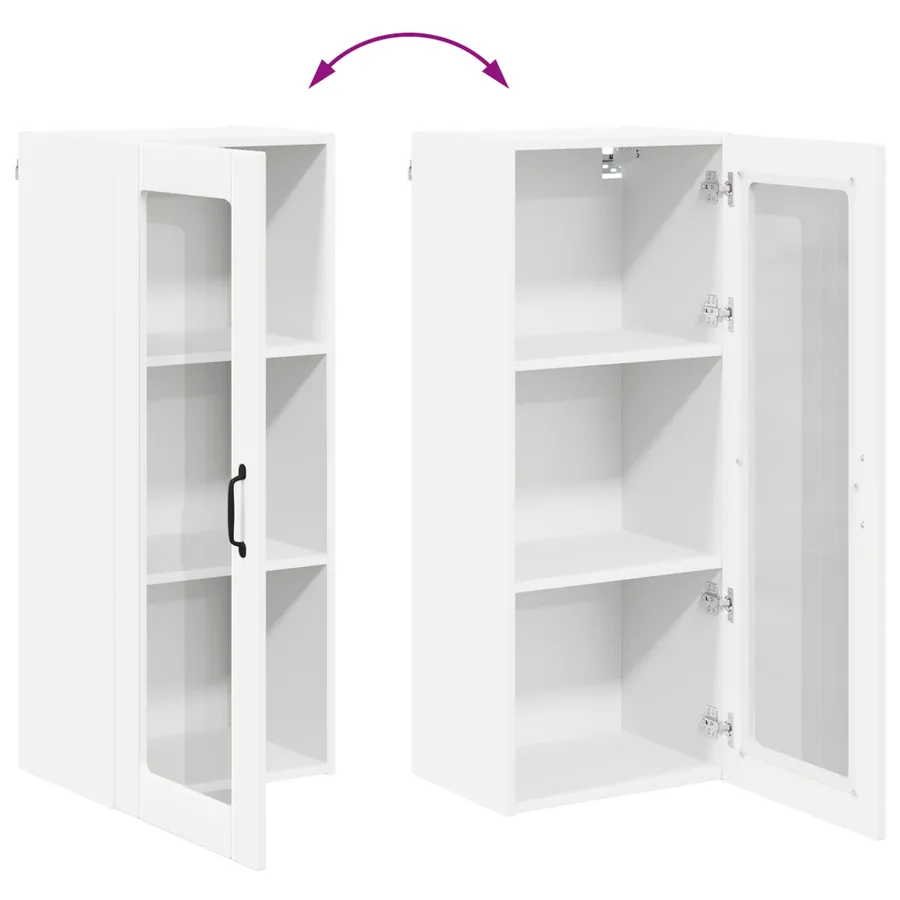 Cabinet en verre mural LUCCA Blanc 40 x 31 x 100 cm - 11