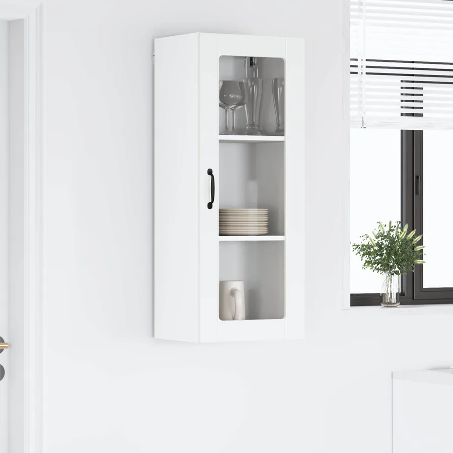 Cabinet en verre mural LUCCA Blanc 40 x 31 x 100 cm - 4