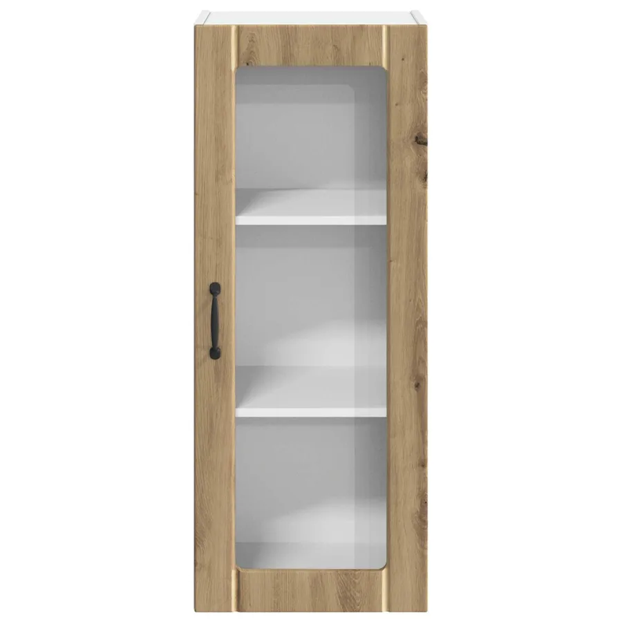 Cabinet en verre mural LUCCA Chêne artisanal 40 x 31 x 100 cm - 6