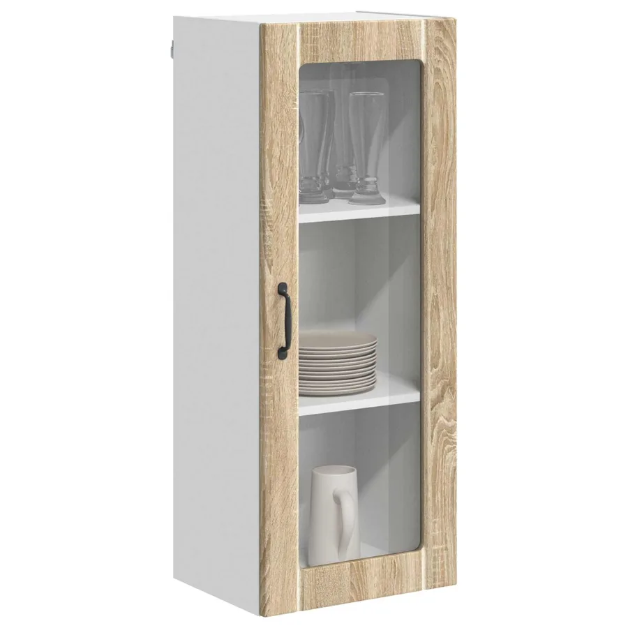 Cabinet en verre mural LUCCA Chêne Sonoma 40 x 31 x 100 cm - 3