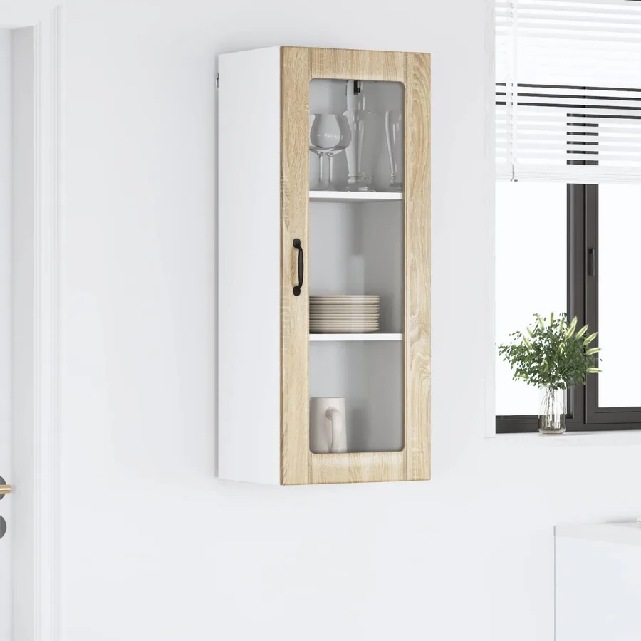 Cabinet en verre mural LUCCA Chêne Sonoma 40 x 31 x 100 cm - 4