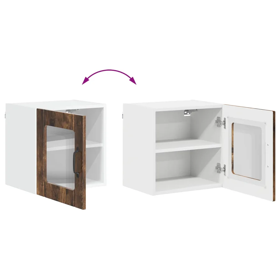 Cabinet en verre mural LUCCA 2 pcs Chêne fumé 40 x 31 x 40 cm - 12