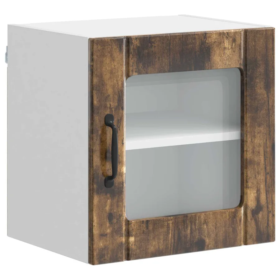 Cabinet en verre mural LUCCA 2 pcs Chêne fumé 40 x 31 x 40 cm - 5