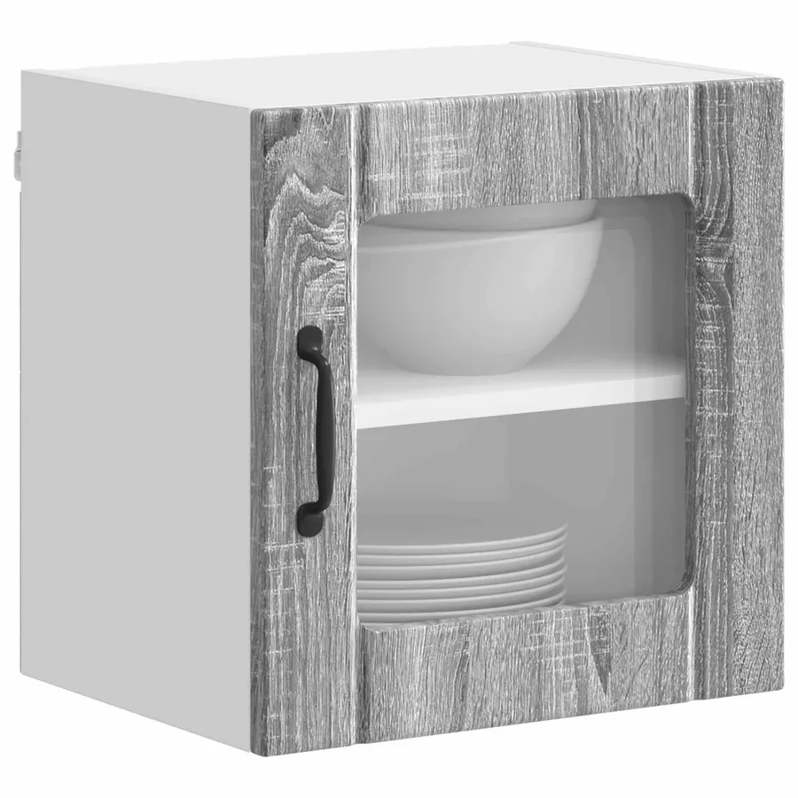 Cabinet en verre mural LUCCA 2 pcs Sonoma gris 40 x 31 x 40 cm - 3