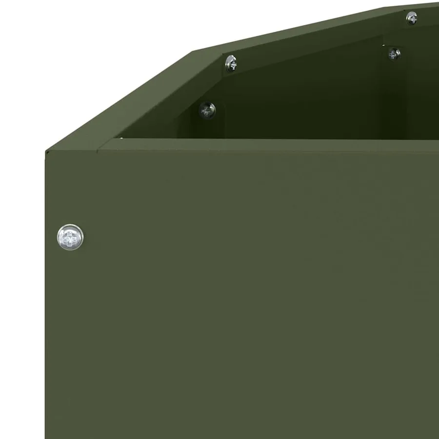 Jardinière Vert olive 90 x 45 x 50 cm Acier - 9