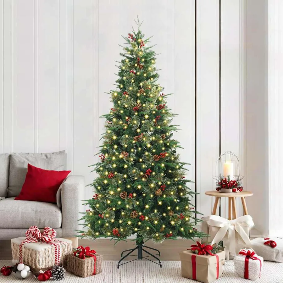 Sapin de Noël Artificiel à Branches Articulées Vert 210 cm