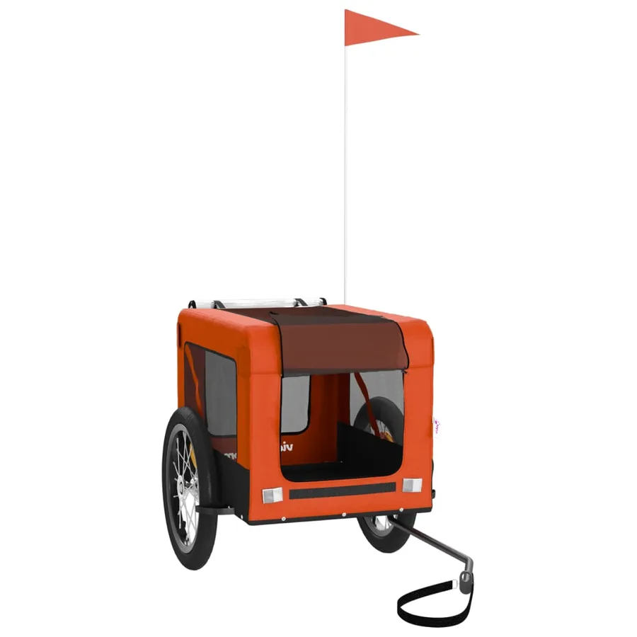 Remorque de vélo pour animaux de compagnie orange et noir - 3