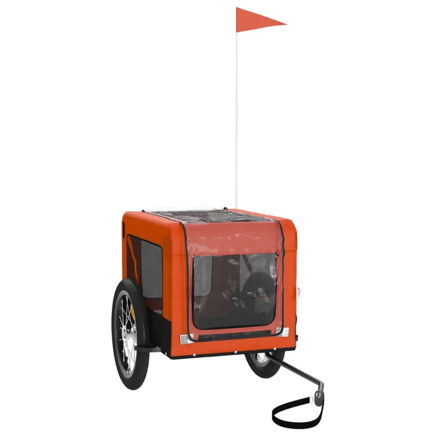 Remorque de vélo pour animaux de compagnie orange et noir - 4