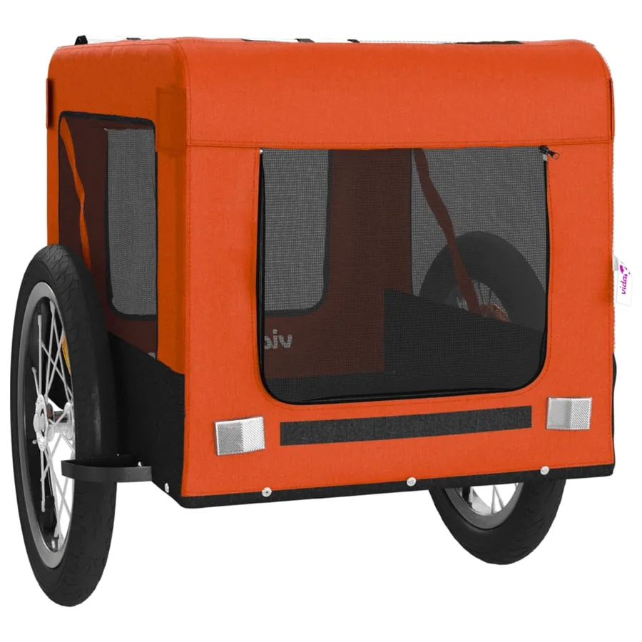 Remorque de vélo pour animaux de compagnie orange et noir - 6