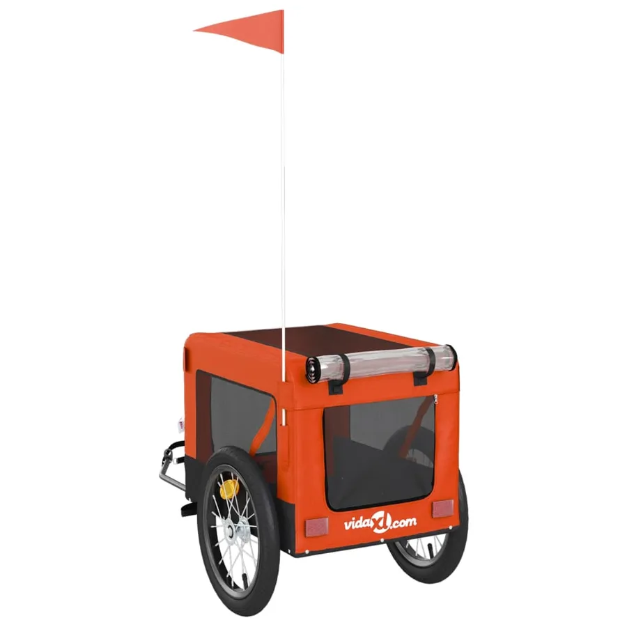 Remorque de vélo pour animaux de compagnie orange et noir - 9