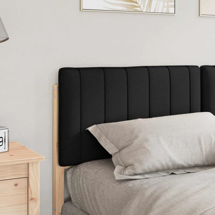 Tête de lit capitonnée Marron et Noir 160 cm Pin massif - 3