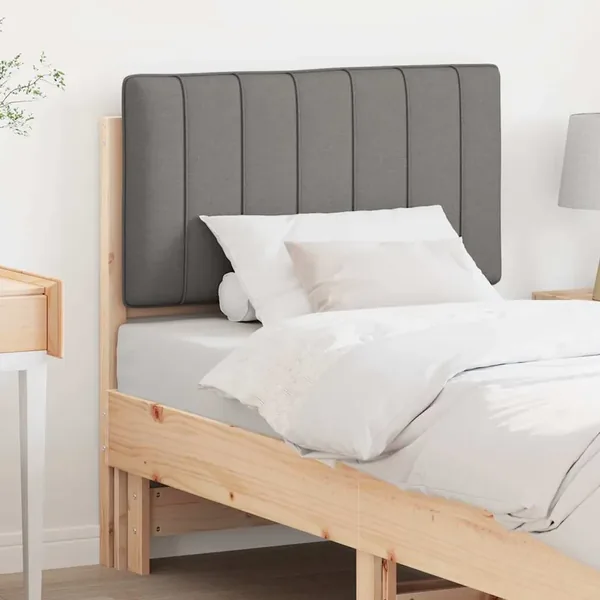 Tête de lit capitonnée Marron et gris clair 75 cm Pin massif