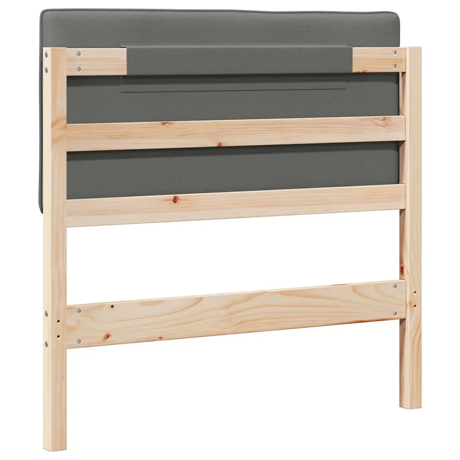 Tête de lit capitonnée Marron et gris clair 75 cm Pin massif - 6