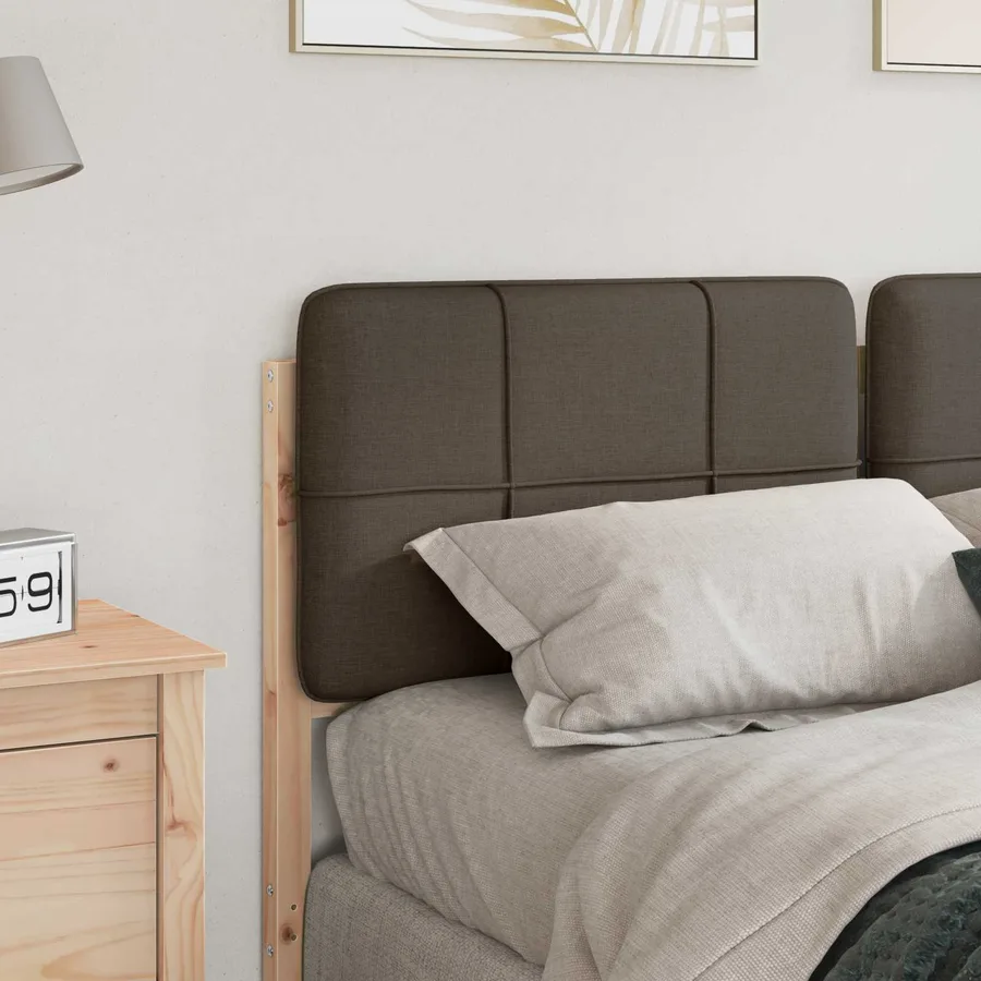 Tête de lit capitonnée Marron et Taupe 140 cm Pin massif - 3