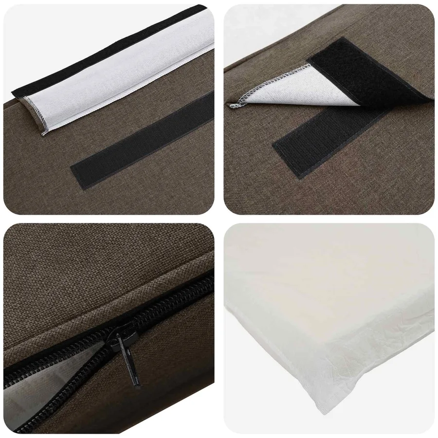 Tête de lit capitonnée Marron et Taupe 140 cm Pin massif - 7