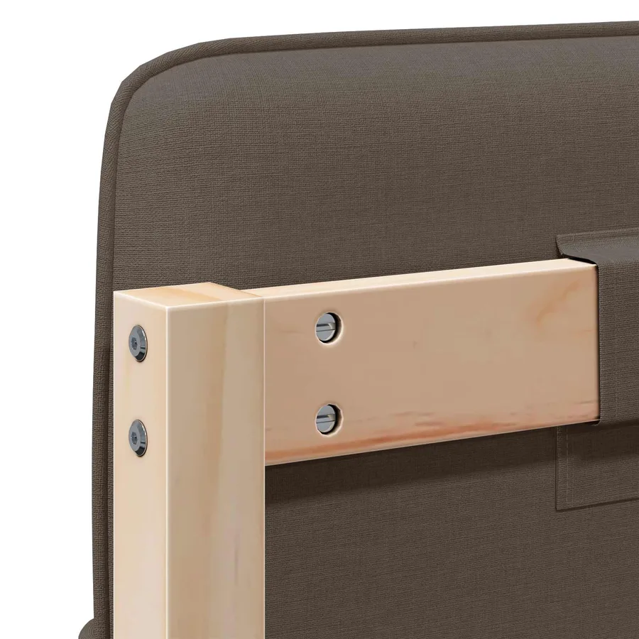 Tête de lit capitonnée Marron et Taupe 140 cm Pin massif - 8