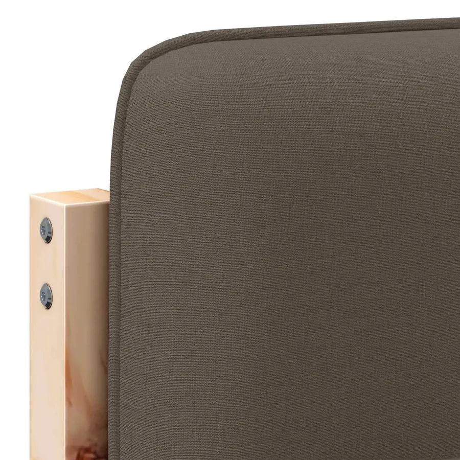 Tête de lit capitonnée Marron et Taupe 140 cm Pin massif - 9