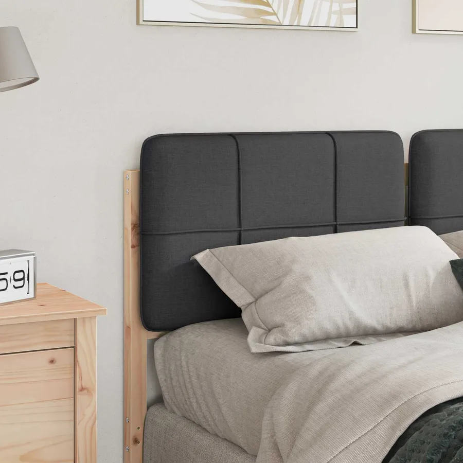 Tête de lit capitonnée Brun et gris foncé 140 cm Pin massif - 3