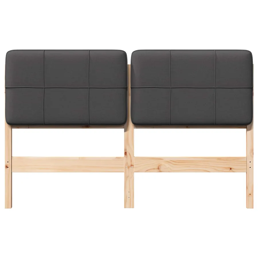 Tête de lit capitonnée Brun et gris foncé 140 cm Pin massif - 4