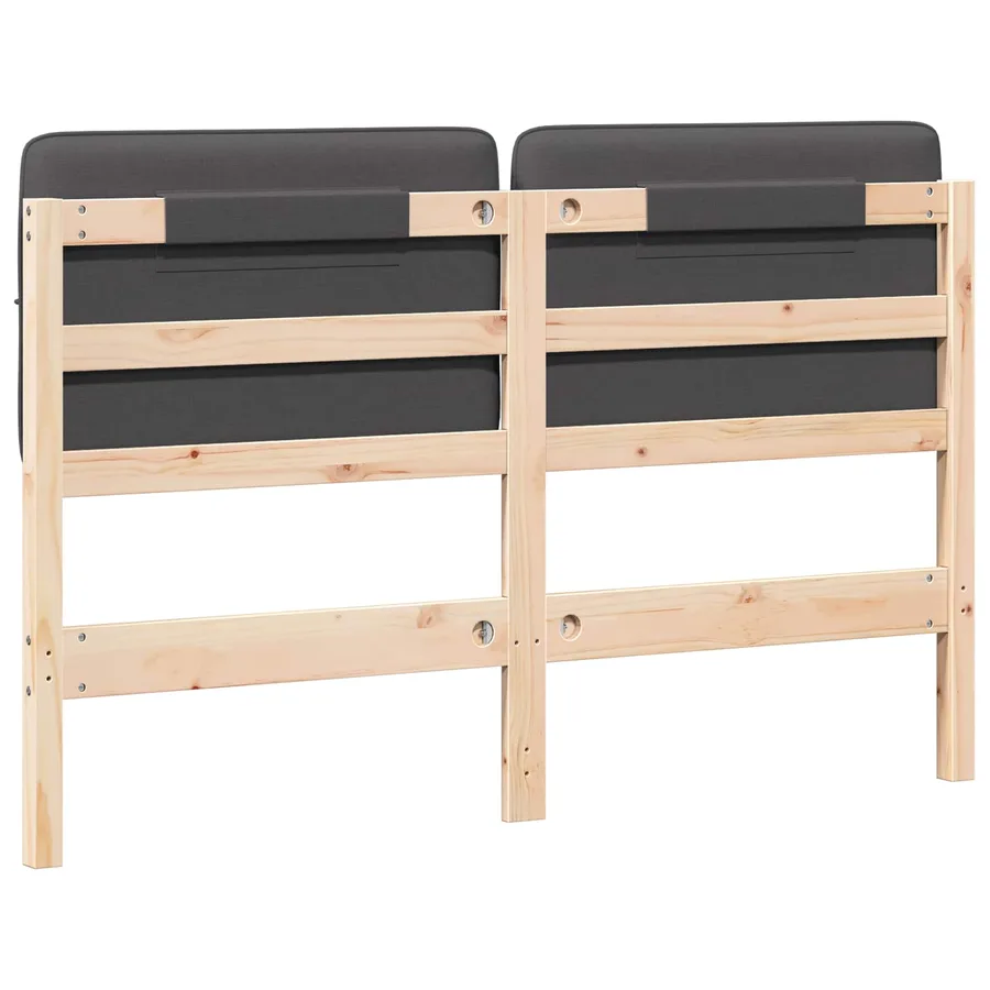 Tête de lit capitonnée Brun et gris foncé 140 cm Pin massif - 6