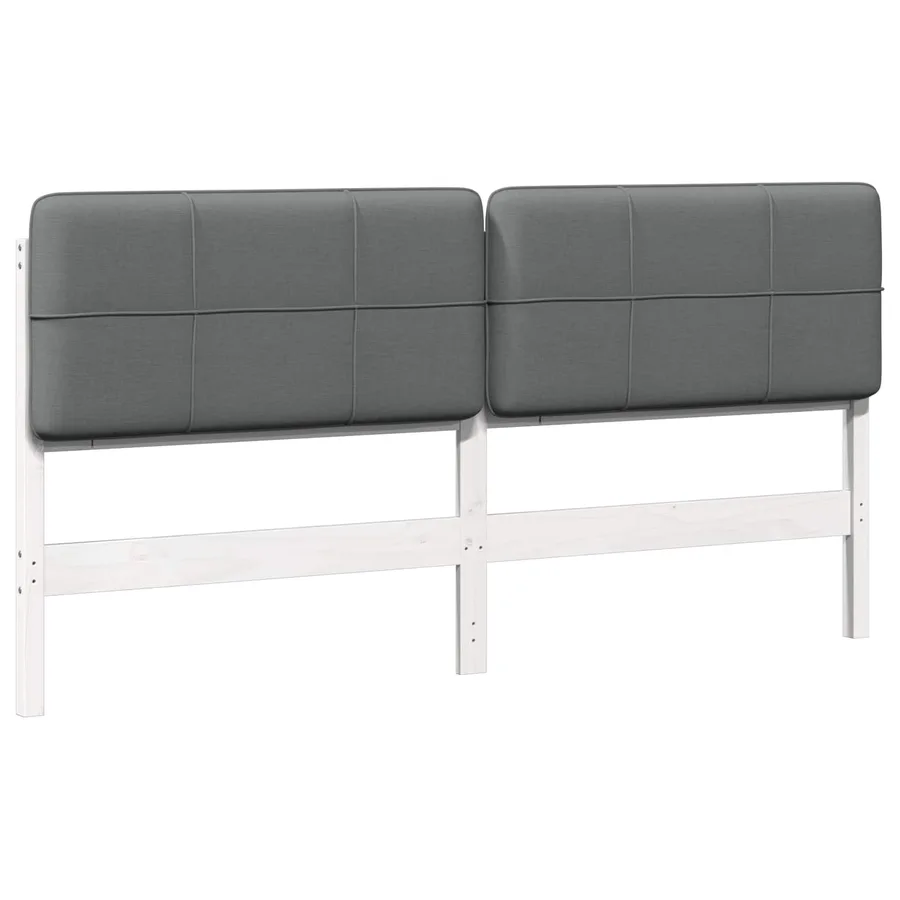Tête de lit capitonnée Blanc et gris clair 200 cm Pin massif - 2