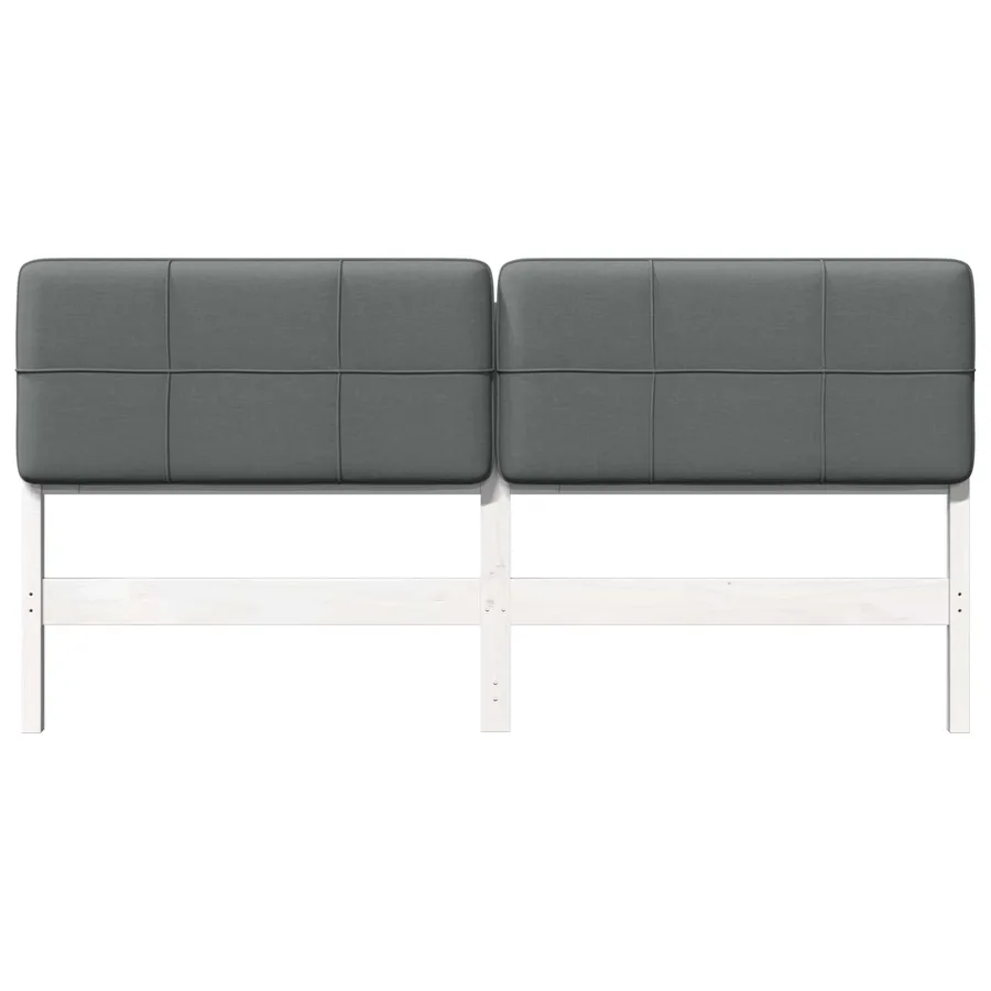 Tête de lit capitonnée Blanc et gris clair 200 cm Pin massif - 4