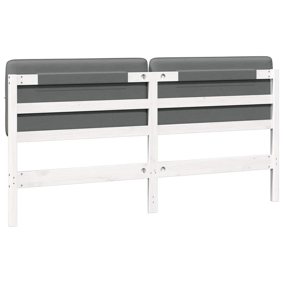 Tête de lit capitonnée Blanc et gris clair 200 cm Pin massif - 6
