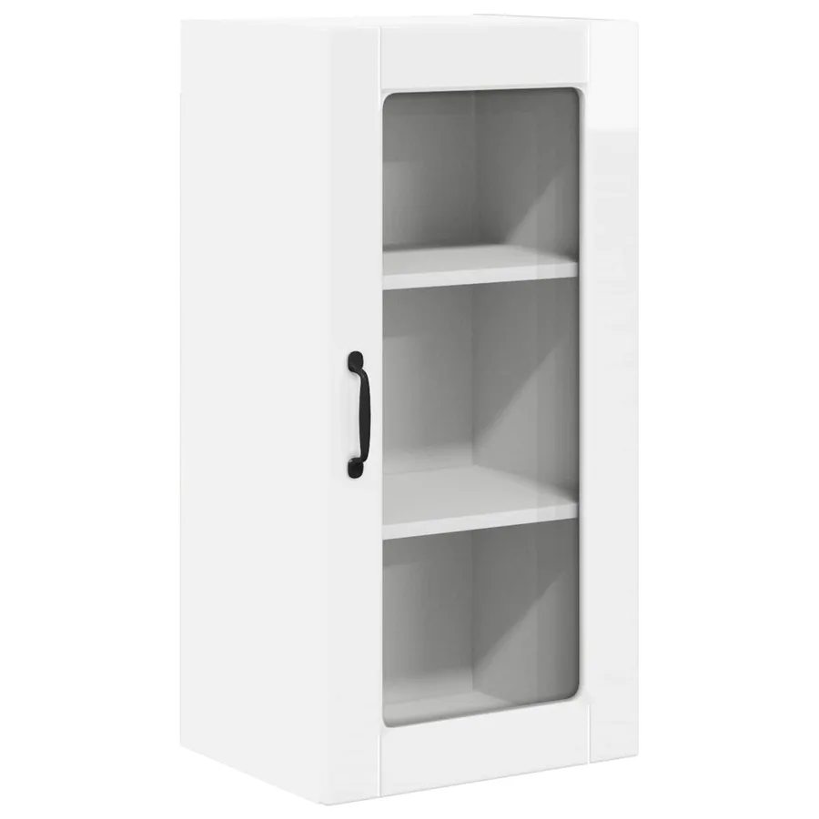 Cabinet en verre mural LUCCA 2 pcs Blanc brillant - 5