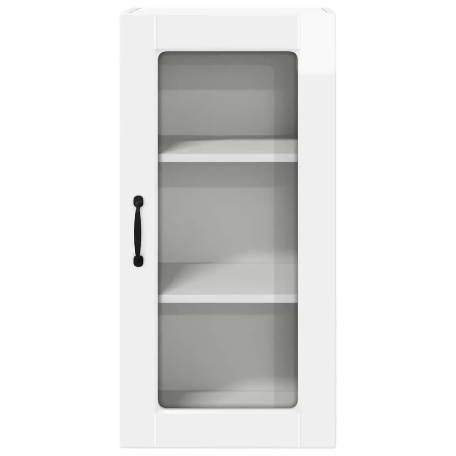 Cabinet en verre mural LUCCA 2 pcs Blanc brillant - 7