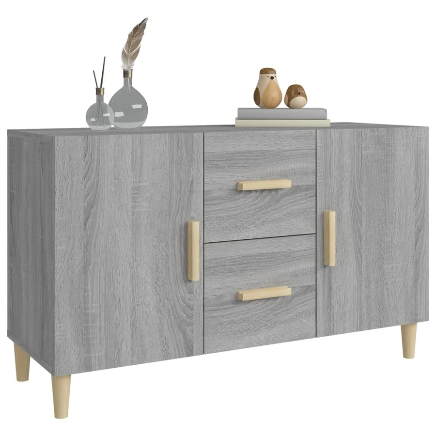 Buffet sonoma gris 100x36x60 cm bois d'ingénierie - 6
