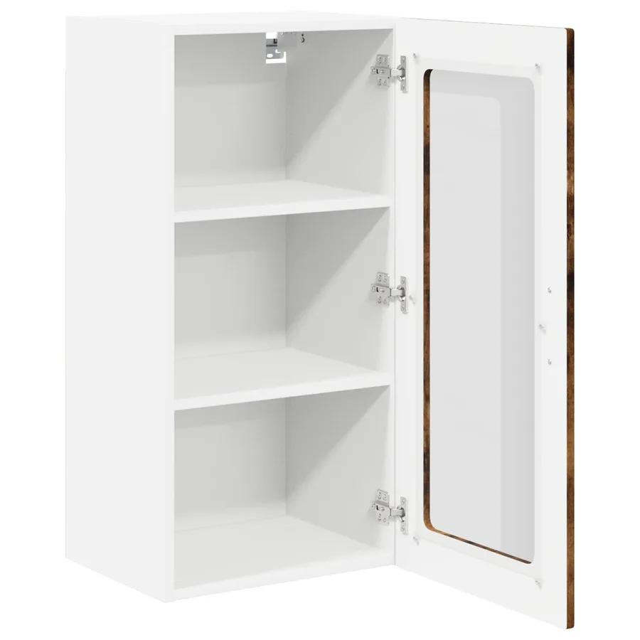 Cabinet en verre mural LUCCA 2 pcs Chêne fumé 40 x 31 x 80 cm - 5