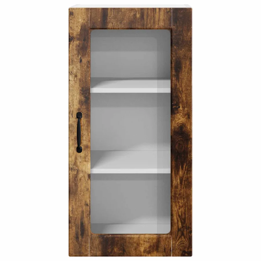 Cabinet en verre mural LUCCA 2 pcs Chêne fumé 40 x 31 x 80 cm - 7