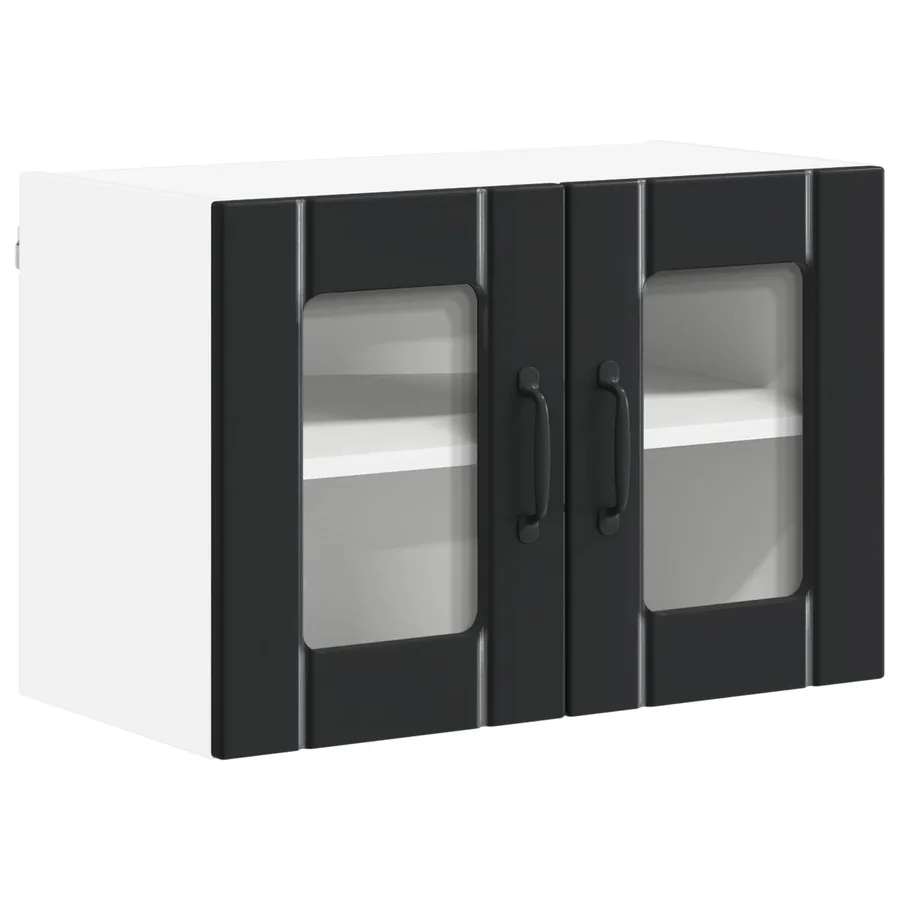 Cabinet en verre mural LUCCA 2 pcs Noir 60 x 31 x 40 cm - 5
