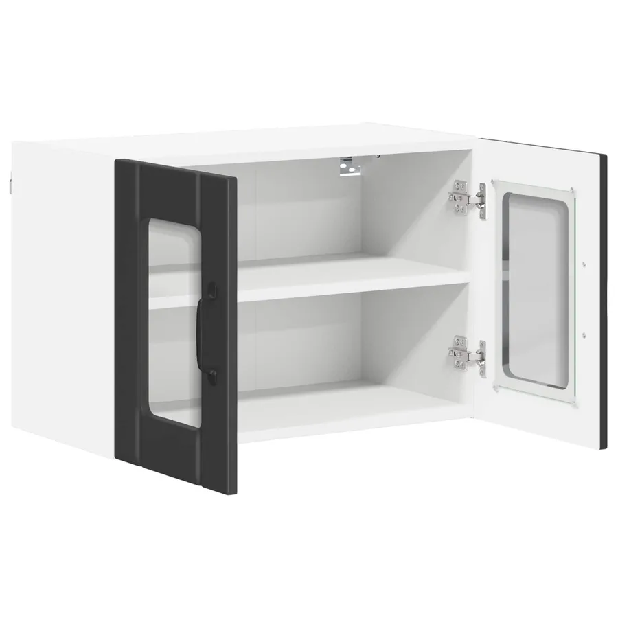 Cabinet en verre mural LUCCA 2 pcs Noir 60 x 31 x 40 cm - 6