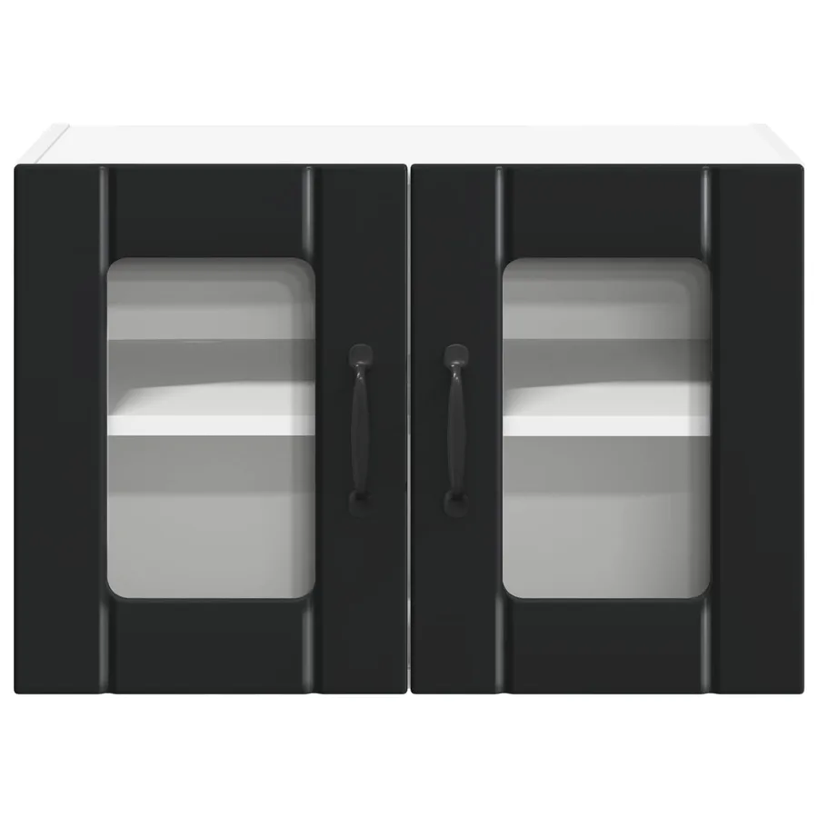 Cabinet en verre mural LUCCA 2 pcs Noir 60 x 31 x 40 cm - 7