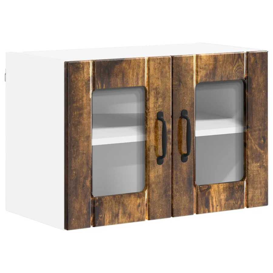 Cabinet en verre mural LUCCA Chêne fumé 60 x 31 x 40 cm - 2