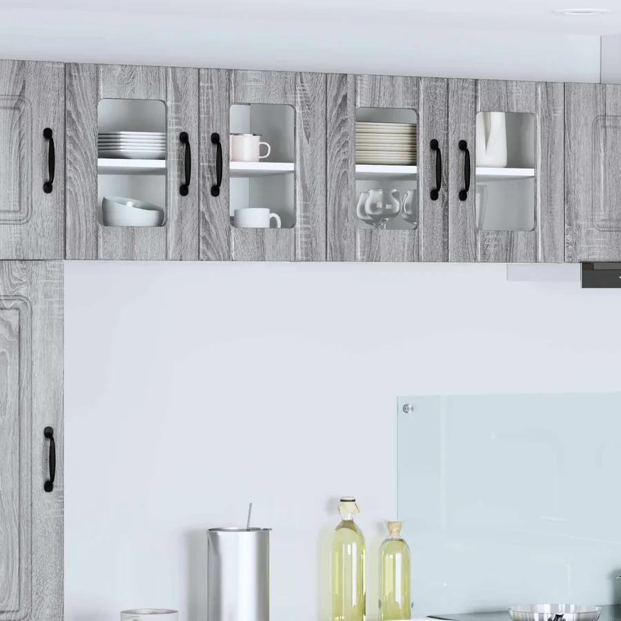 Cabinet en verre mural LUCCA Sonoma gris 60 x 31 x 40 cm