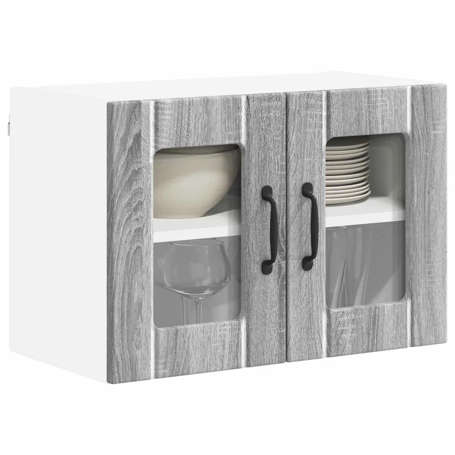 Cabinet en verre mural LUCCA Sonoma gris 60 x 31 x 40 cm - 3